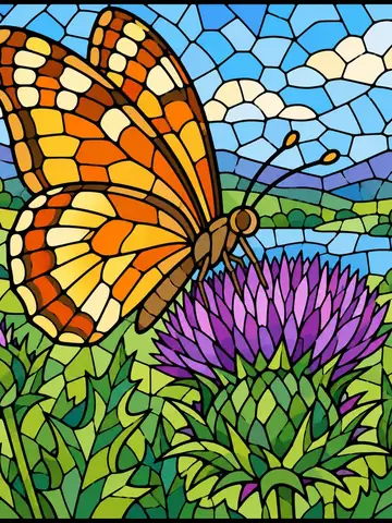 Butterfly, a stained-glass jigsaw window from the Animals pack